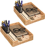 Set of 2 Water Hyacinth Letter Tray by PINXIURY
