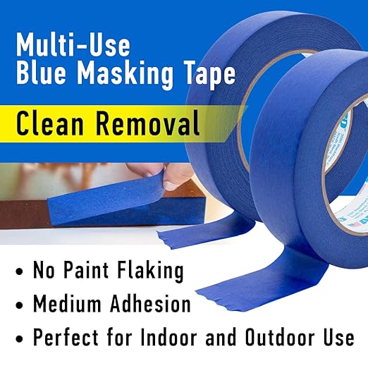 ABRO 6-Pack Blue Painters Tape: 18mm x 55M All Purpose Blue Tape, Temporary - Image 4