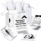 Phomemo 50mm T02 M02 White Thermal Sticker Paper, 3Rolls | Labels Sticker Paper Receipt Printer Paper, For T02 M02 M02X S002 AHM2 X6 D21 Mini Sticker Printer