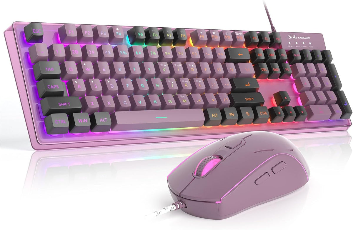 Gaming Keyboard and Mouse Combo, K1 RGB LED Backlit Keyboard with 104 Key Com...