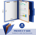 Skyygemm 36 Pcs Classification Folders Letter Size, 1 Divider Pressboard File - Image 2