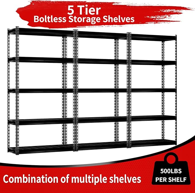 Shuntong The Atlas 30" W x 12" D x 60" H Adjustable Garage Storage Shelves Load - Image 7