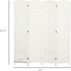 HOMCOM Room Divider, 4 Panel Folding Privacy Screen, 5.6' Tall Freestanding - Image 7