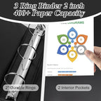 CIXILDTS 2-inch Round Ring Binder, Durable 2" 3 Ring Binder Fit Letter Size - Image 4