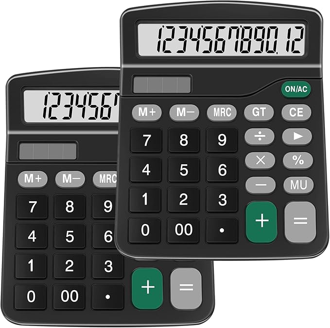 Calculators, Splaks 2 Pack Standard Functional Desktop Calculators Sola and AA by SPLAKSCALCULATOR