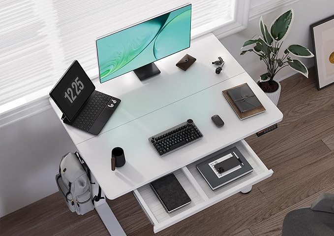Claiks Standing Desk with Drawers, Stand Up Electric Standing Desk Adjustable - Image 2