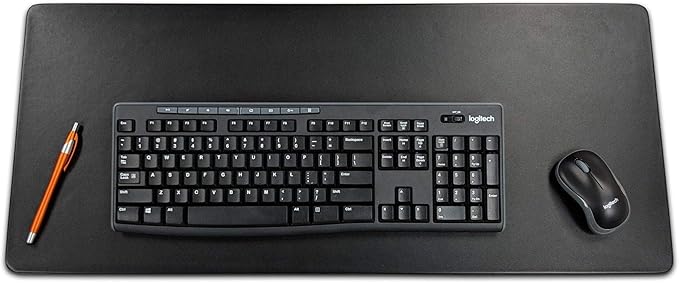 Black Leather 30" x 12.5" Keyboard/Mouse Desk Mat - Image 3