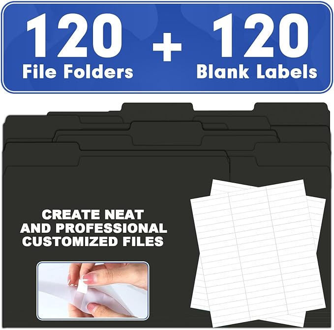 File Folder, HERKKA 120 Pack 1/3 Cut Tab File Folders, File Folders Great - Image 5