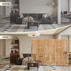 ALeesing 6 Panel Wood Room Divider Fully Assembled, Decorative Room Dividers - Image 6