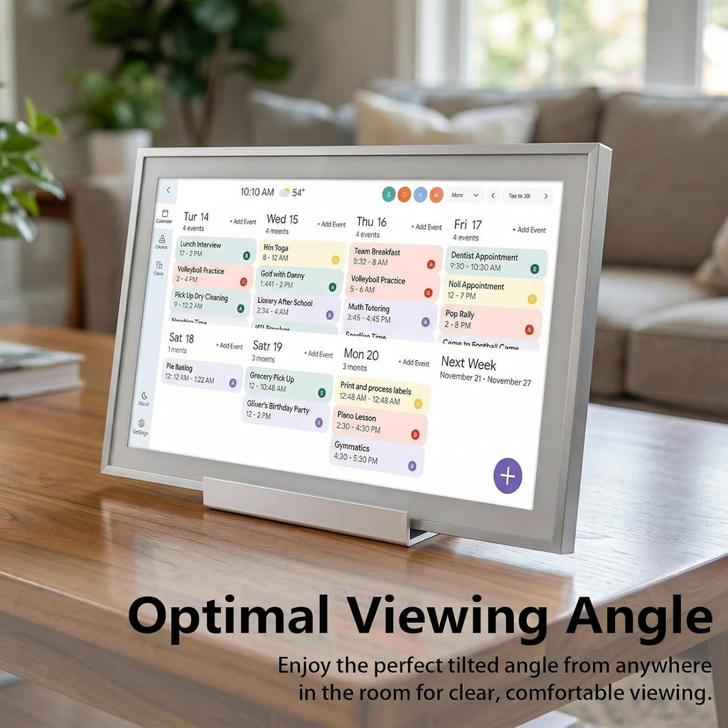 Compatible with Skylight Calendar Stand, Freestanding Desk Mount Holder for Skylight Calendar Max 27 Inch, Desktop Holder, Stable Base for Digital Calendar, Tool-Free Wall Mount Alternative (White)