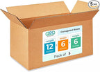 IDL Packaging - B-1266-5 Small Corrugated Shipping Boxes 12"L x 6”W x 6"H - by IDLPackaging