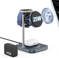 Gumosh Qi2.2 Charging Station for Apple, 25W 3 in 1 Magsafe Charger Stand by GuMosh