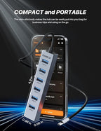 USB C HUB, 7 Port USB C to USB Hub, Aluminum Alloy USB 3.0 Data Port, 5Gbps USB - Image 5