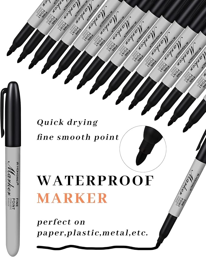 Thenshop 400 Pack Black Permanent Markers Bulk - Image 2