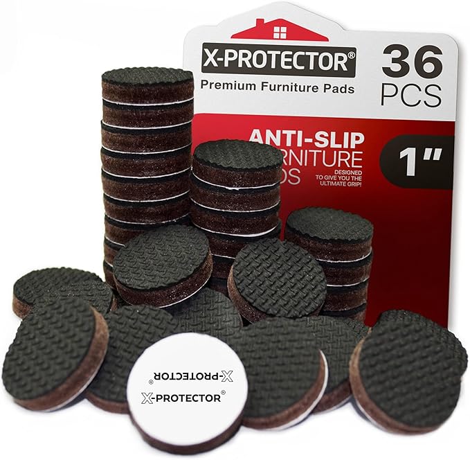 Non Slip Furniture Pads 36 pcs 1" X-Protector by X-Protector