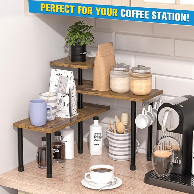 JayRex Countertop Organizer Organization, 3 Tier Moveable Corner Shelf Organizer - Image 3