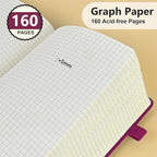 PERCUN Graph Paper Notebook, 160 Pages Grid Journal - Image 4