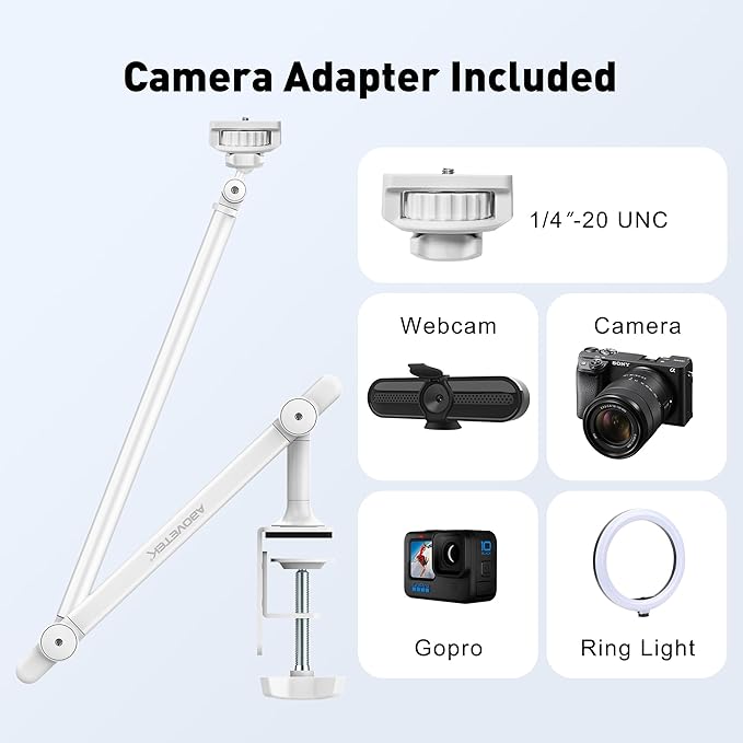 AboveTEK Tablet Stand Holder for Desk & Bed, Aluminum iPad Holder Arm - Image 8
