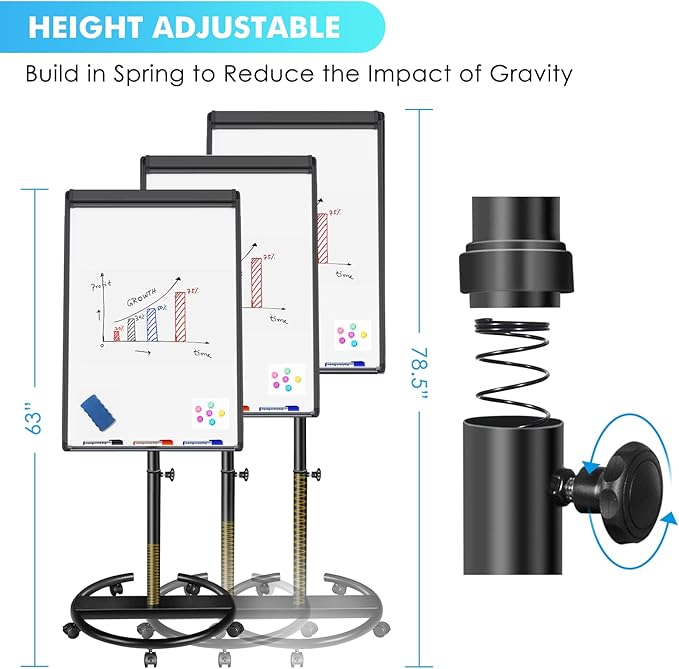 maxtek Mobile Dry Erase Board – 40x28 inches Magnetic Portable Whiteboard Stand - Image 2