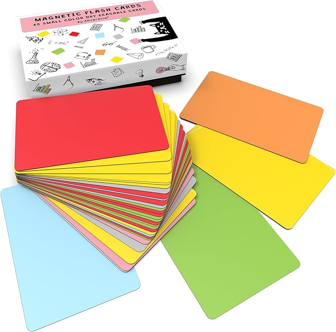 Attractivia Dry Erase Magnetic Labels, 2.8 x 1.8 in, Solid Colors, Colored by Attractivia