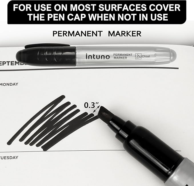 INTUNO Jumo Permanent Markers, Chisel tip, Oil-Based Permanent Markers - Image 3