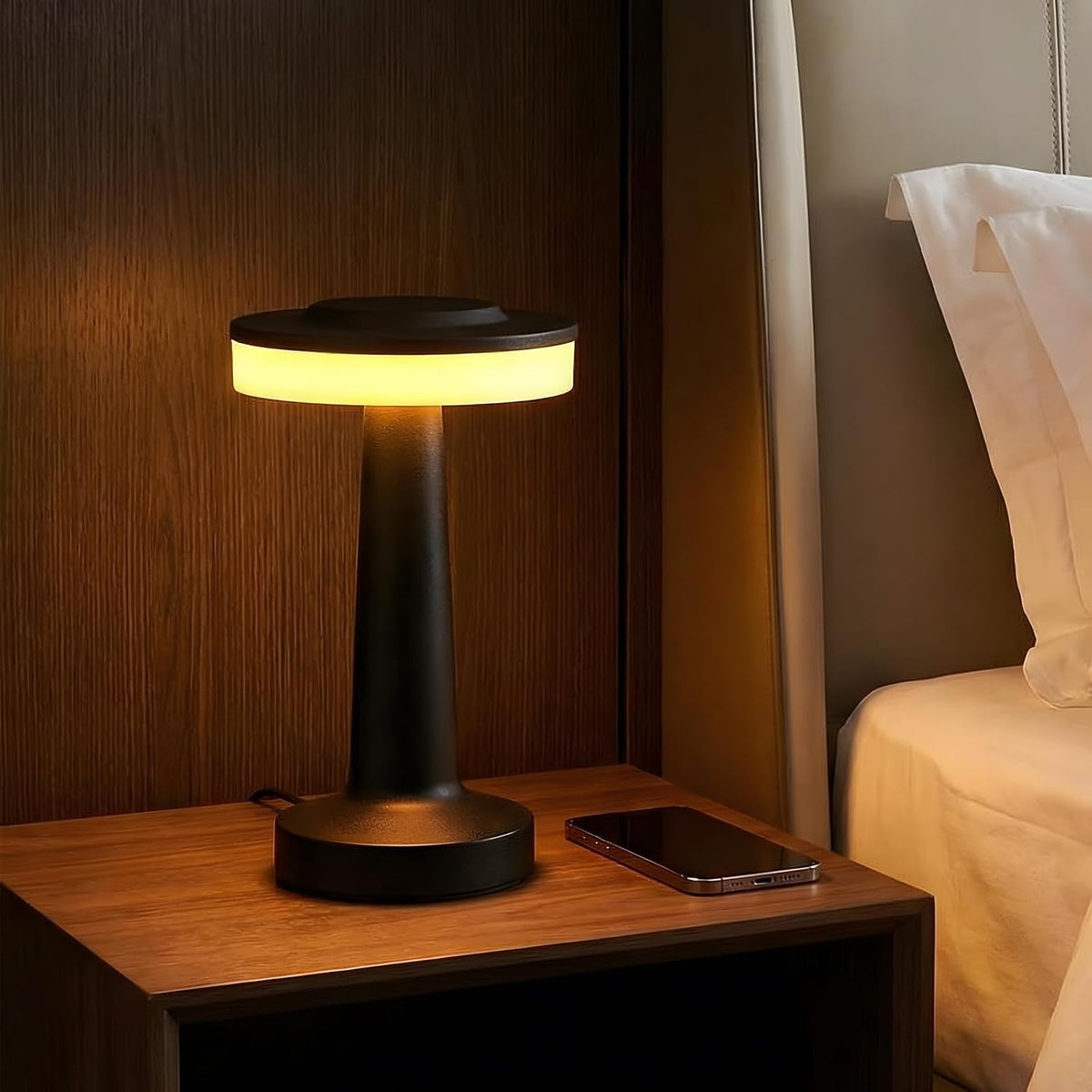 Riakrum 12 Pcs LED Cordless Table Lamp Bulk Rechargeable,Black