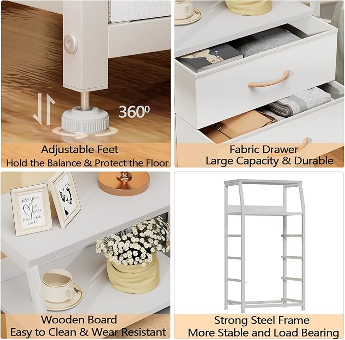 Furnulem Tall 4 Drawers Dresser, Vertical Storage Tower - Image 4