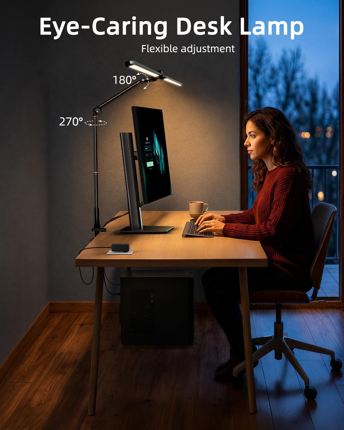 Dual Head Ring Light for Streaming, Sensor Switch Desk Video Light