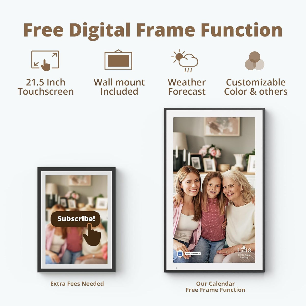 Dragon Touch 21.5" Digital Calendar Chore Chart – 1080P Full HD Interact...