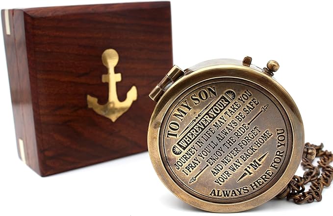 US HANDICRAFTS Brass Compass by USHandicrafts