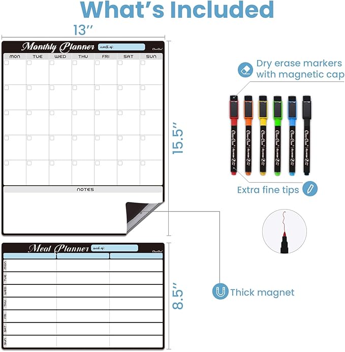 Magnetic Dry Erase Monthly Calendar Set - Image 2