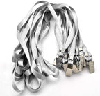 Beebel Gray Lanyards 100 Pack Nylon Flat Badge Lanyard - Image 3
