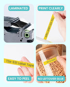 2-Pack Label Maker Tape 12mm 0.47" Yellow Replacement - Image 4