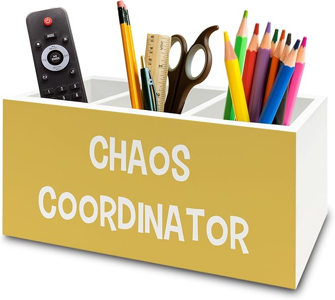XPH Chaos Coordinator Yellow Pen Pencil Holder Organizer by XPH