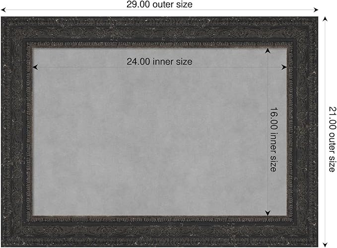 Amanti Art Black Framed Magnetic Board 21x29 Medium Vision Board - Image 2