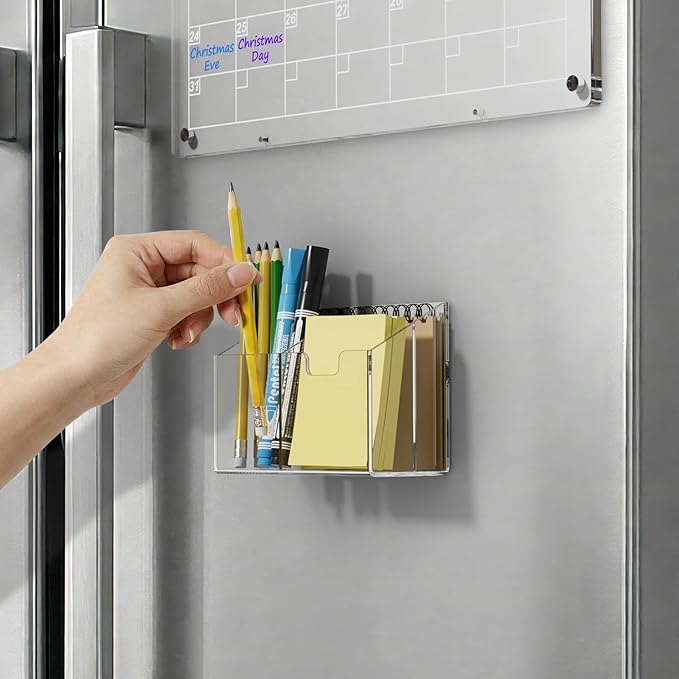 AITEE Magnetic Pen Holder for Refrigerator, Holds Markers, Scissors & Notes - Image 3