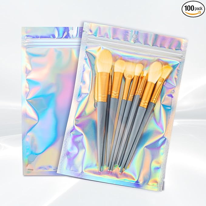 100pcs 6x9 inch Holographic Resealable Packaging Bags by Motomy