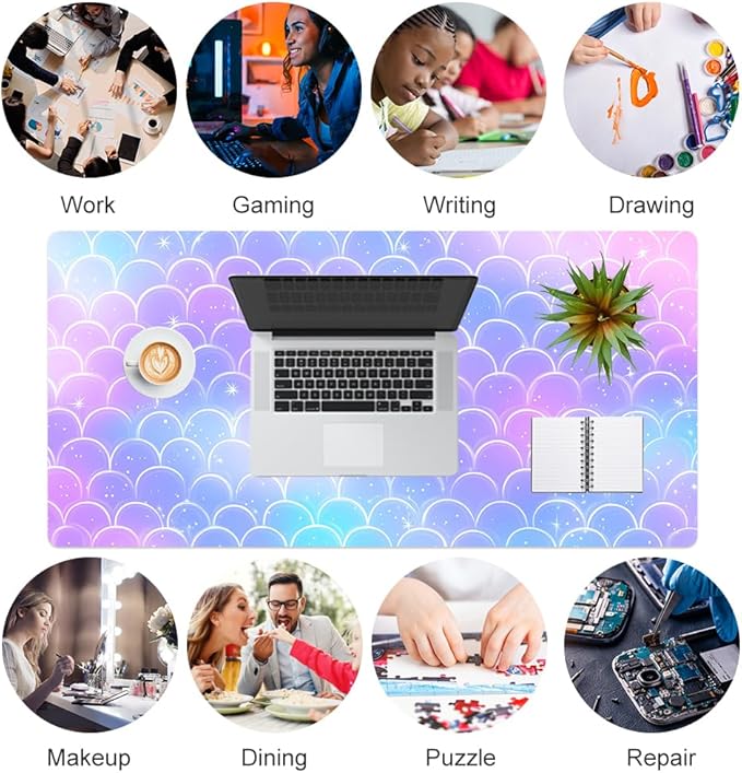 QIYI Multifunctional Office Desk Pad, Water-Resistant PU Leather Mouse Pad - Image 7