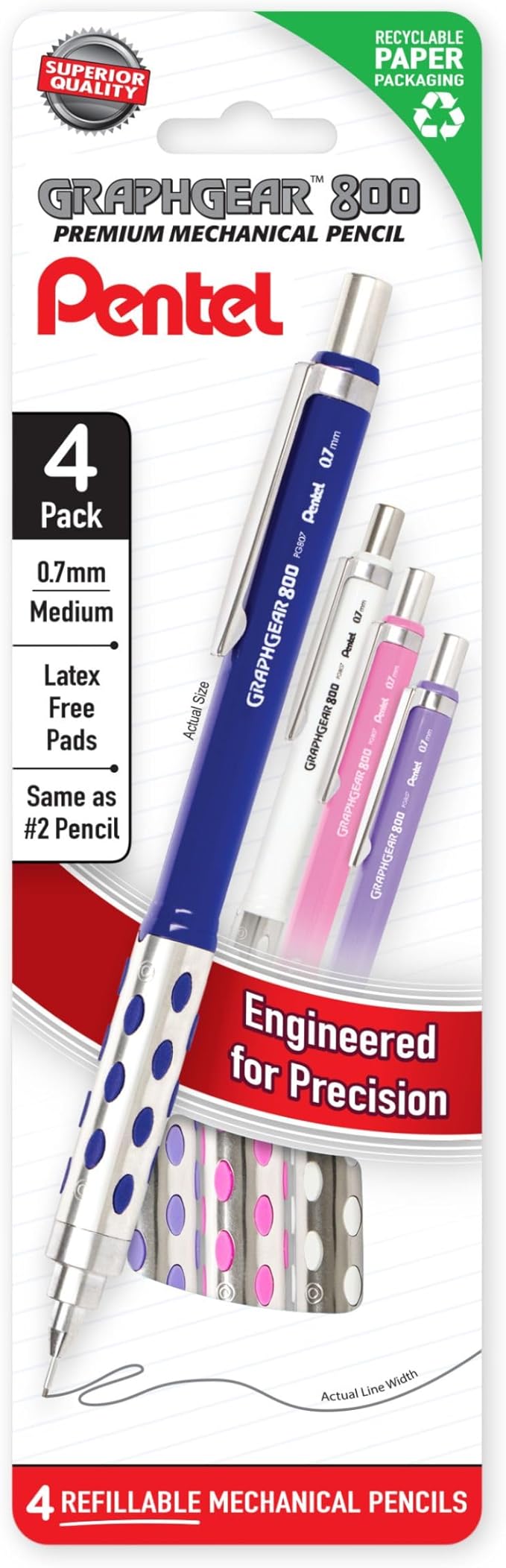 Pentel GraphGear 800 Mechanical Pencil, HB lead by PentelofAmerica