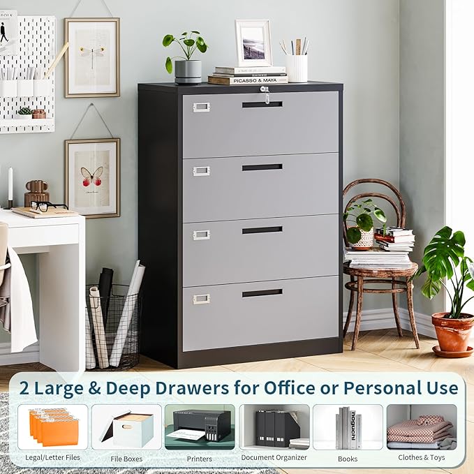 MIIIKO 4 Drawer Lateral Filing Cabinet - Image 4