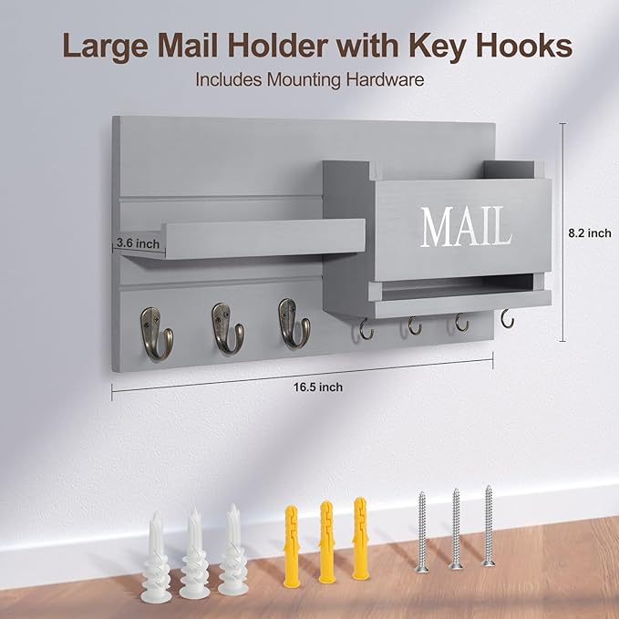 Lwenki Mail Organizer for Wall Mount – Key Holder - Image 8