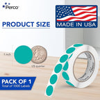 Perco Teal 1-Inch Round Circle Dot Sticker Labels - Image 2