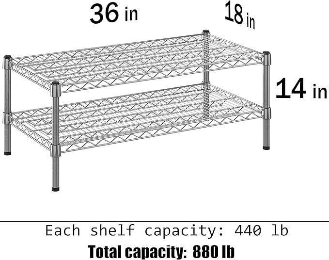 Regal Altair 18" Deep x 36" Wide x 14" Height Wire Shelving Kit | 2-Tier | NSF - Image 3