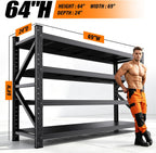 69"w garage shelving heavy duty metal storage shelves, close-up detail