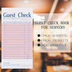 4 Pack Pink Guest Checks Books for Servers, Server Note Pads, Waiter Checkbook - Image 2