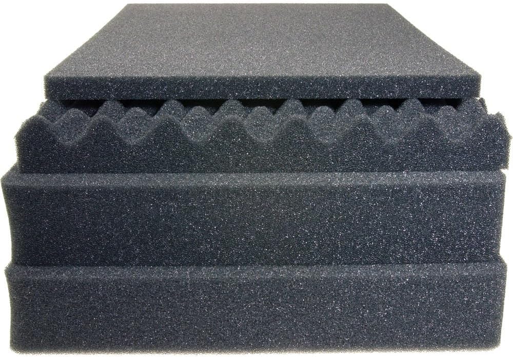 Pelican 1520 Upgraded 4 piece foam set. Includes 2 middle pluck pieces, 1 convoluted lid foam, 1 bottom pad