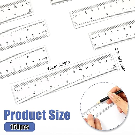 150 Pcs 6 Inch Ruler Clear Plastic Rulers Bulk - Image 2