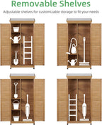 68'' outdoor storage cabinet, wooden garden tool cabinet, package contents