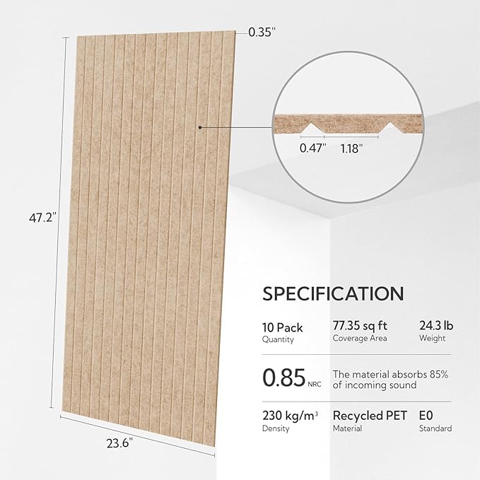 Olanglab Acoustic Wall Panels 10 Pack, 48 x 24 per Acoustic Panels Sound - Image 2