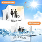 Faittoo Restroom Sign, Bathroom Signs, 2 Pack 6 x 8 Inches Acrylic Sign - Image 4